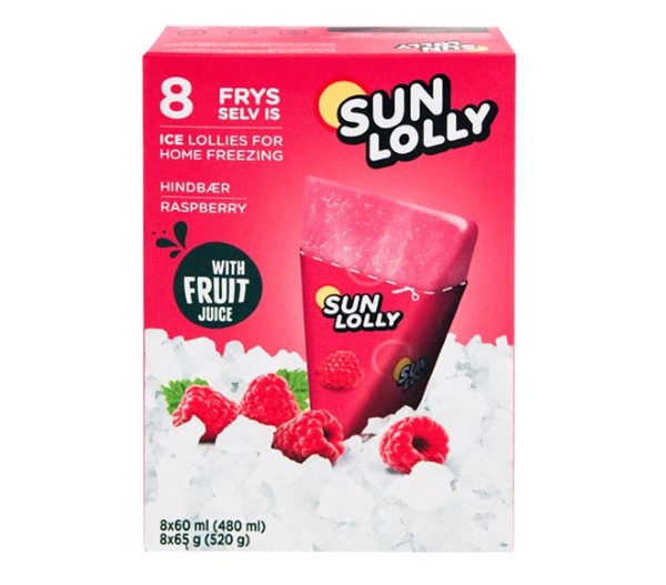 Sun Lolly Ice Lollies For Home Freezing 8X60Ml - Raspberry