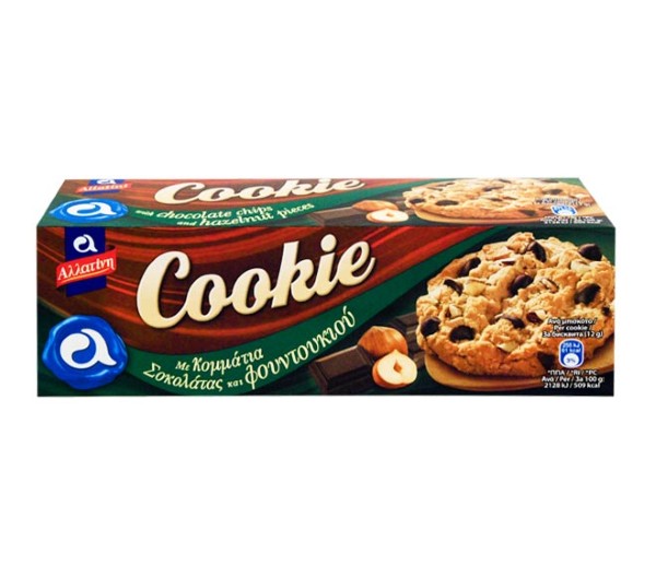 Allatini Cookies Chocolate Chips & Hazelnut Pieces 175G