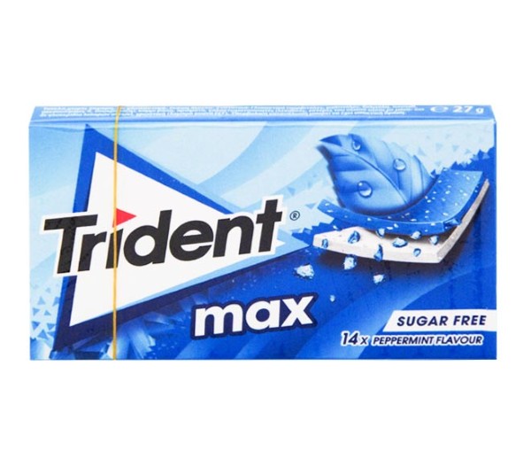Gum Trident Max Pepermint Flavour Sugar Free 27G