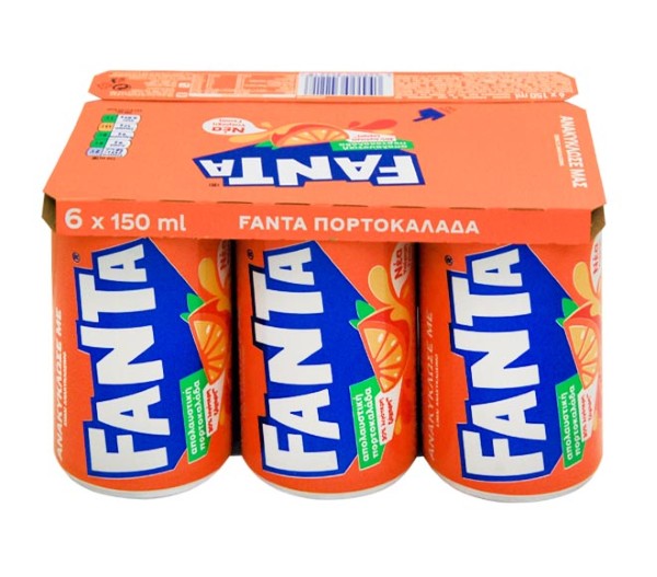 Can Fanta Orange 6X150Ml (30% Less Sugar)