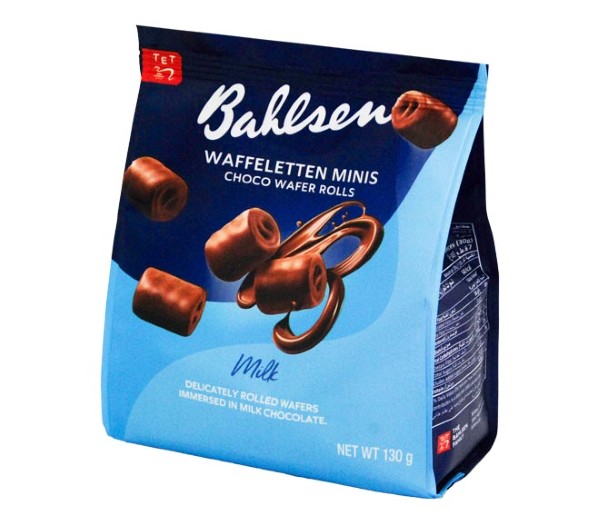 Bahlsen Choco Wafer Rolls Minis 130G - Milk Chocolate