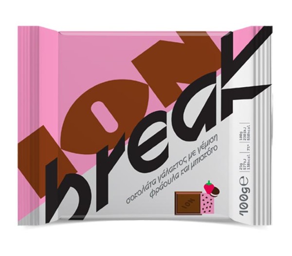 Ion Break Milk Chocolate 100G - Strawberry Filling
