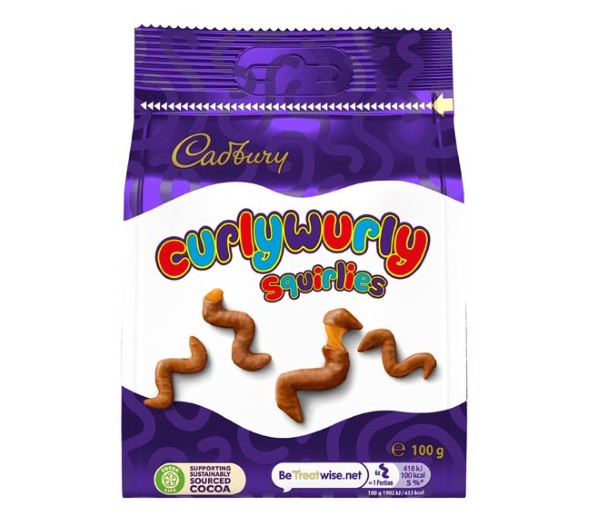 Cadbury Chocolate Pouch Curlywurly Squirlies 100G