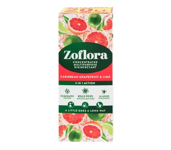 Zoflora Concentrated Disinfectant 500Ml -  Caribean Grapefruit & Lime