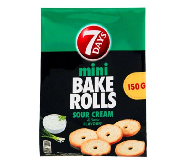 7Days Bake Rolls Sour Cream & Onion Flavour 150G