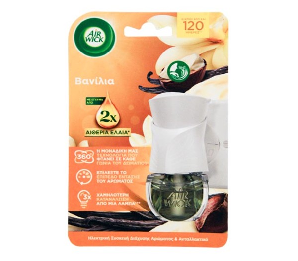 Air Wick Diffuser Essential Oils & Refill 19Ml Vanilla & White Tea Flowers