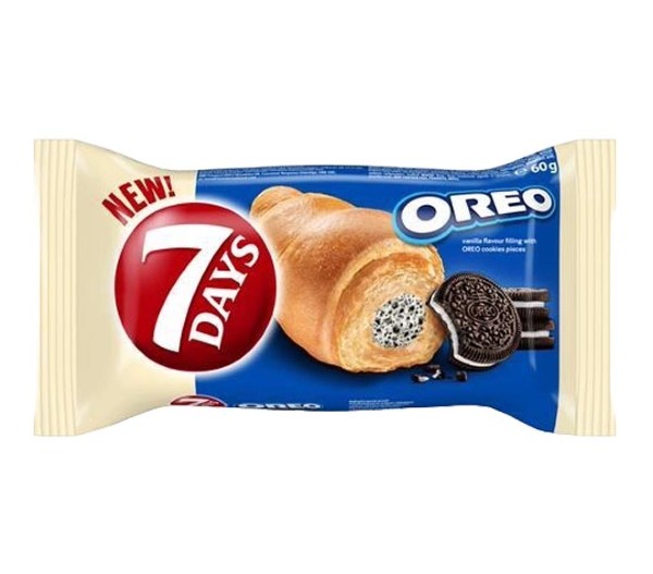 7Days Croissant With Vanilla Filling With Oreo Cookies Pieces 60G
