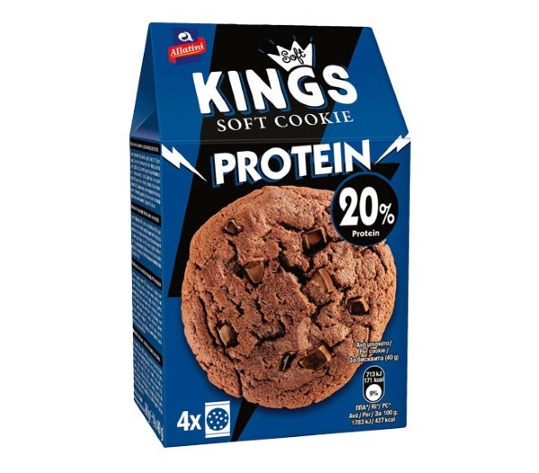 Allatini Soft Cookies 20% Protein With Cocoa & Chocolate Chunks (4Pcs) 160G