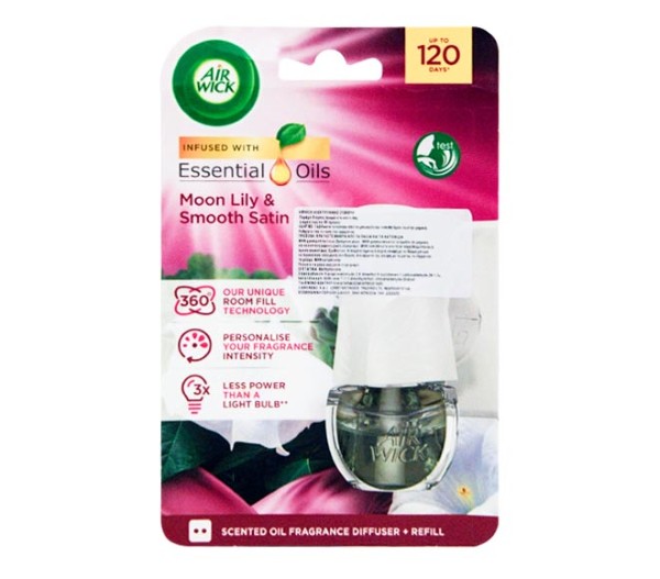 Air Wick Diffuser Essential Oils & Refill 19Ml - Monn Lily & Smooth Satin