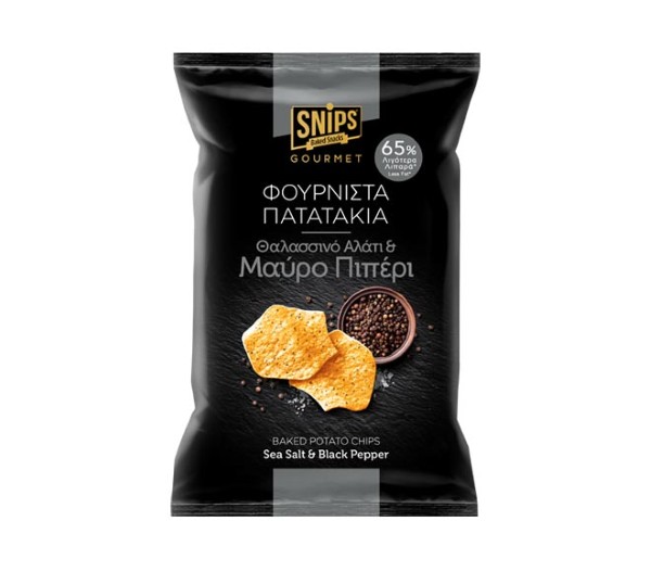 Snips Gourmet Baked Potato Chips 100G - Sea Salt & Black Pepper