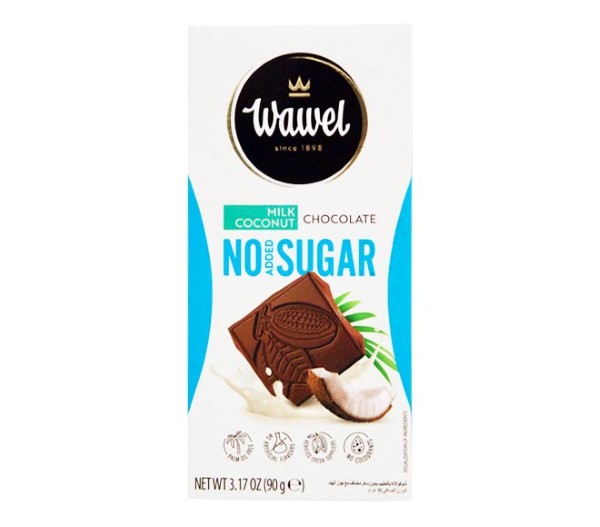 Wawel Milk Chocolate No Added Sugar 90G - Coconut