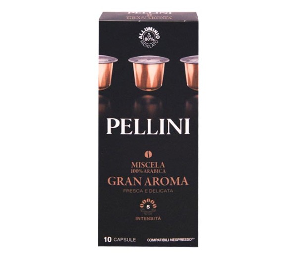 Pellini Nespresso Compatible Capsules 55G (10 Caps - Intensity 5) - Mixture 100% Arabica