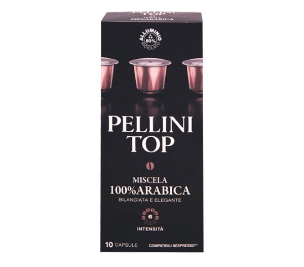 Pellini Nespresso Compatible Capsules 55G (10 Caps - Intensity 6) - Mixture 100% Arabica
