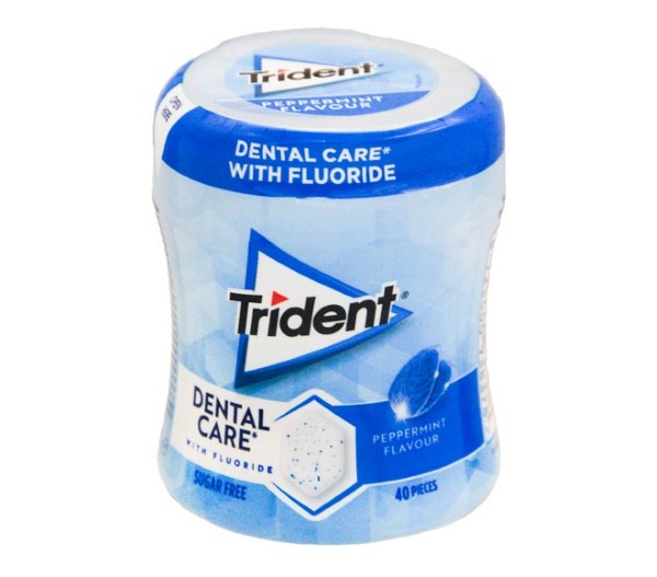Gum Trident Dental Care Peppermint Sugar Free 68G
