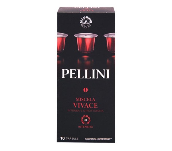 Pellini Nespresso Compatible Capsules 55G (10 Caps - Intensity 8) - Lively Mixture