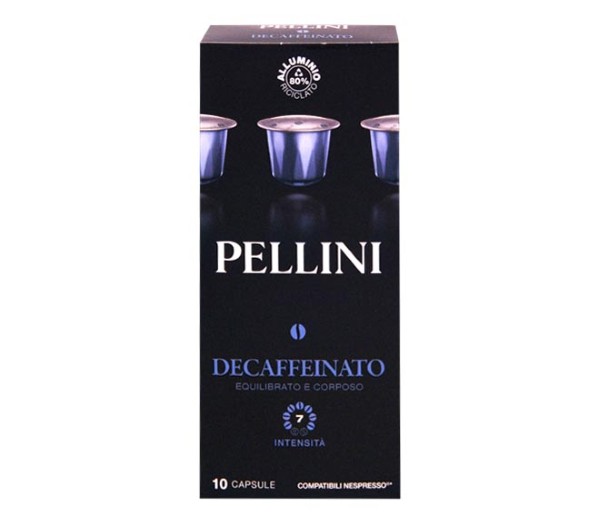 Pellini Nespresso Compatible Capsules 55G (10 Caps - Intensity 7) - Decaffeinato
