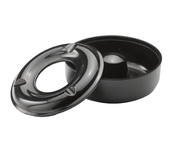 Ashtray Melamine Windproof 10.5X4.5Cm - Black