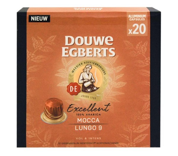 Douwe Egberts Excellent 100% Arabica Lungo 104G  (20 Caps - Intensity 9) - Mocca