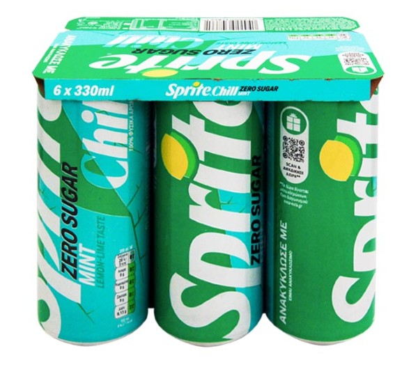 Can Sprite Lemon Lime - Mint 6X330Ml - Zero Sugar