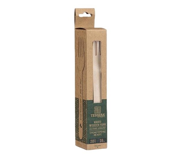 Cutlery Wooden Tessera Fork 160Mm X 20Pcs