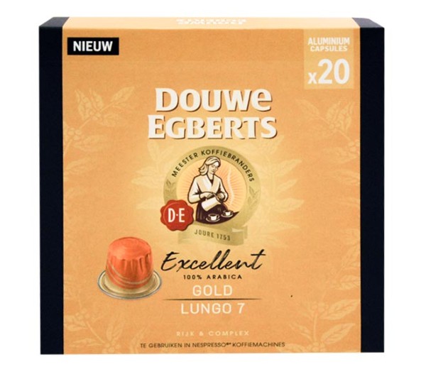 Douwe Egberts Excellent 100% Arabica Lungo 104G  (20 Caps - Intensity 7) - Gold