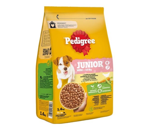 Dog Pedigree Dry Food Junior Mini 1.4Kg - Chicken & Vegetables