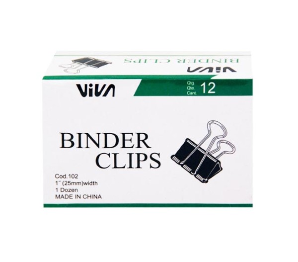 Binder Clips Viva 25Mm 12Pcs