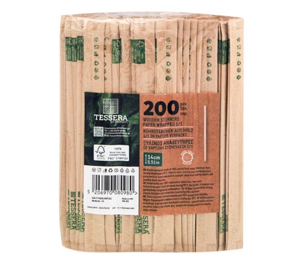 Stirrers Tessera Wooden 14Cm X 200Pcs
