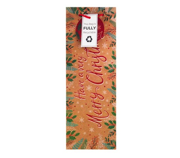 Gift Bag - For Bottle For Christmas (Xapg865B)