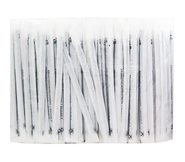 Straws Reusable Plastic For Freddo Straight 500 Pcs (Individually Wrapped) - Black