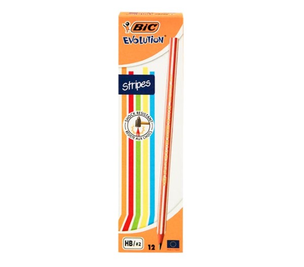 Pencils Bic Evolution Stripes Hb/2 12Pcs