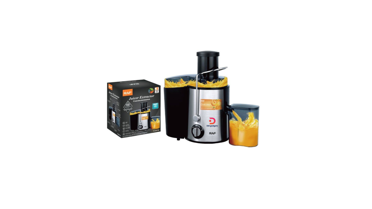 642S1#RAF®R2817S 1200W Juicer Extractor/Ice Crushing/Fruit + Vegetable Blending 450ML Silver-Black