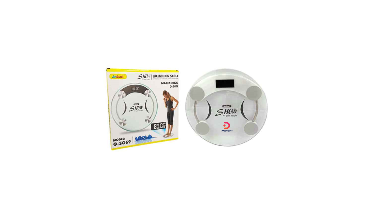 801G-3#Andowl®Q-SO69 Bluetooth Smart Weighing scale 0.2-180Kg – White