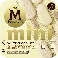 MAGNUM MINI WHITE CHOCOLATE WHITE CHOCOLATE ALMOND 6X330ML