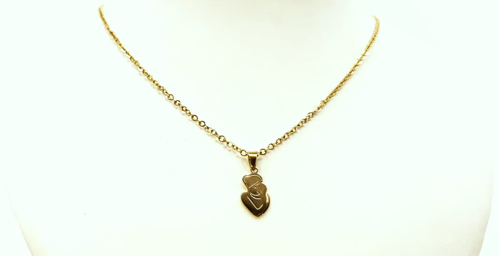 STAINLESS STEEL GOLD NECKLACE MOM WITH BABY.