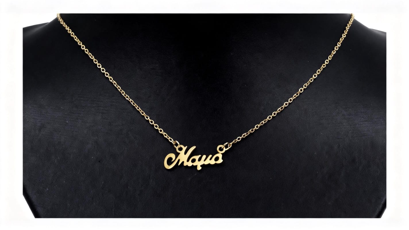 STAINLESS STEEL GOLD  NECKLACE <<MAMA>>.