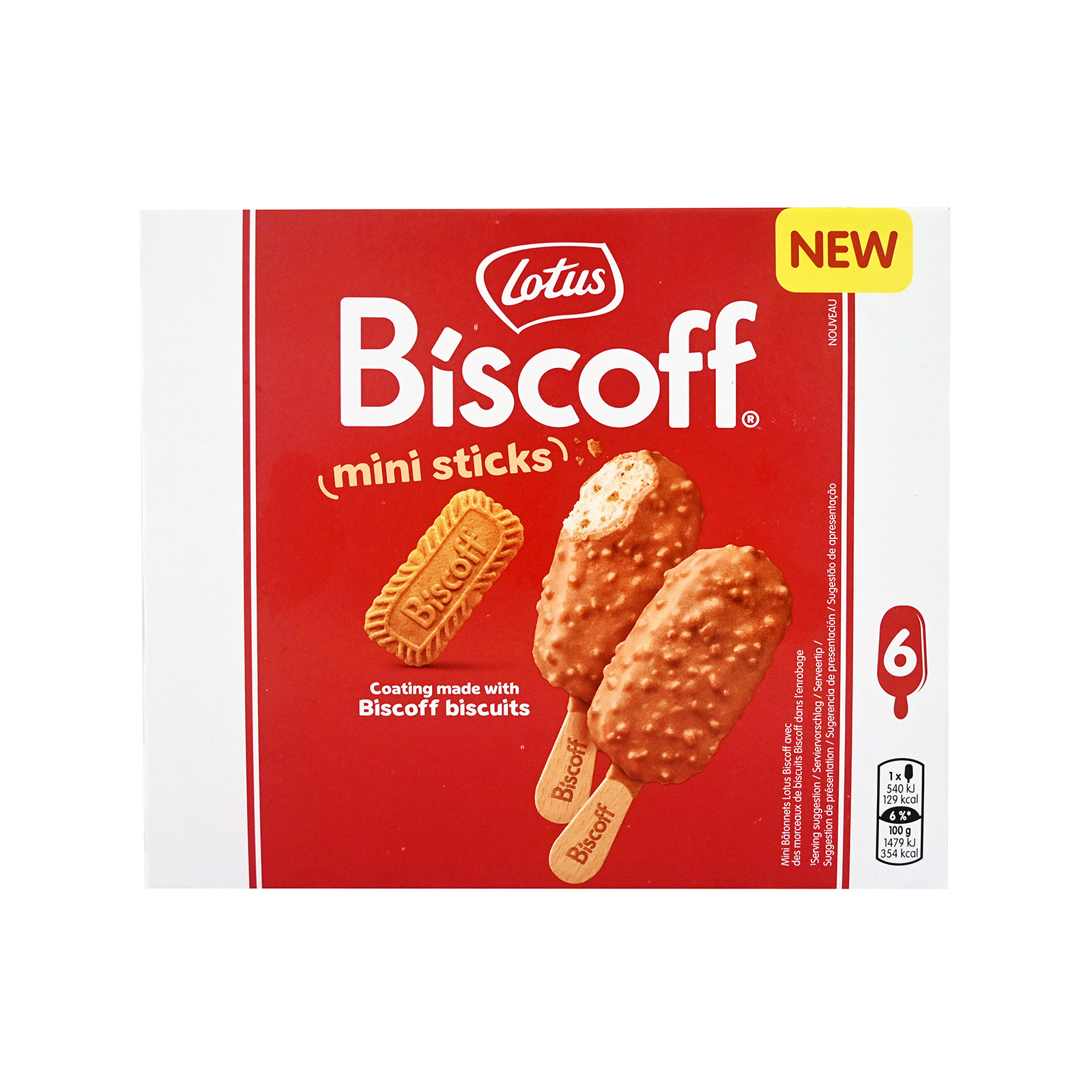 Ice Cream Lotus Biscoff Mini Sticks 6X50Ml