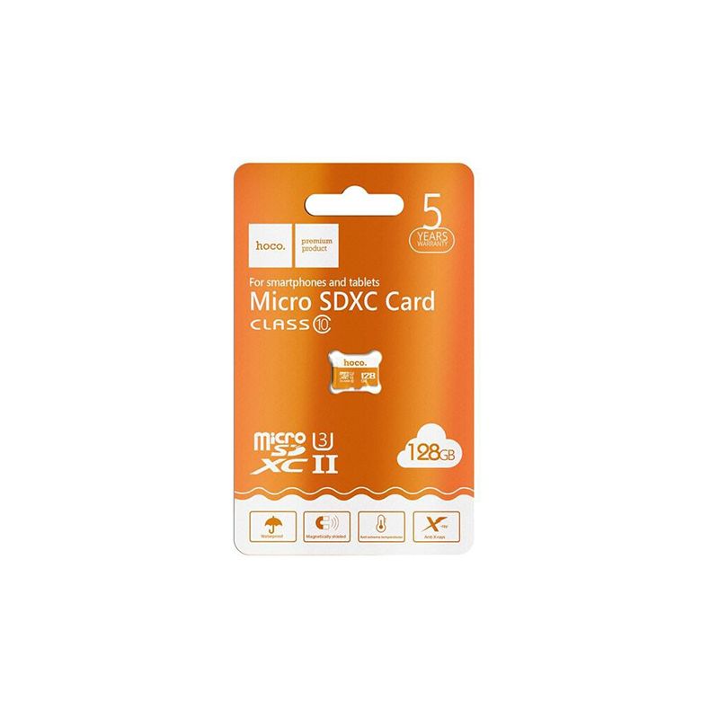 Micro SD card 128GB class 10 Hoco orange