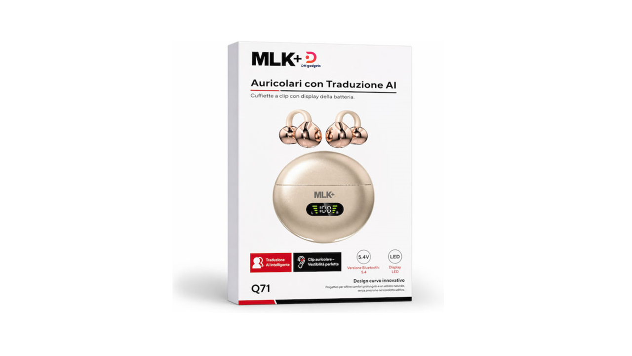 456X#ObaStyle®MLK+ Q71 AI real-time translation Open Ear Bluetooth Handsfree Headphones Beige