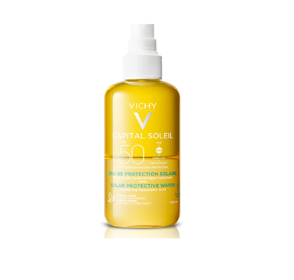 Vichy Ideal Soleil Solar Protective Water Hydrating Spf50 Moisturizing Sun Protection Water With Hyaluronic Acid 200ml