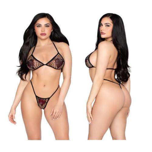 Fishnet Bra Top and G-String Panty