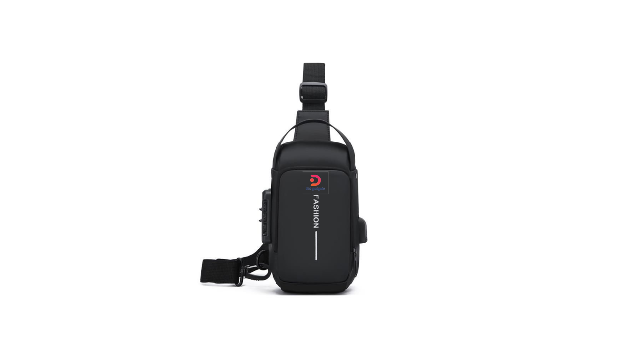 665-5#Fashion®0307 Men’s Multi-Function Anti-theft USB Shoulder Bag -Black
