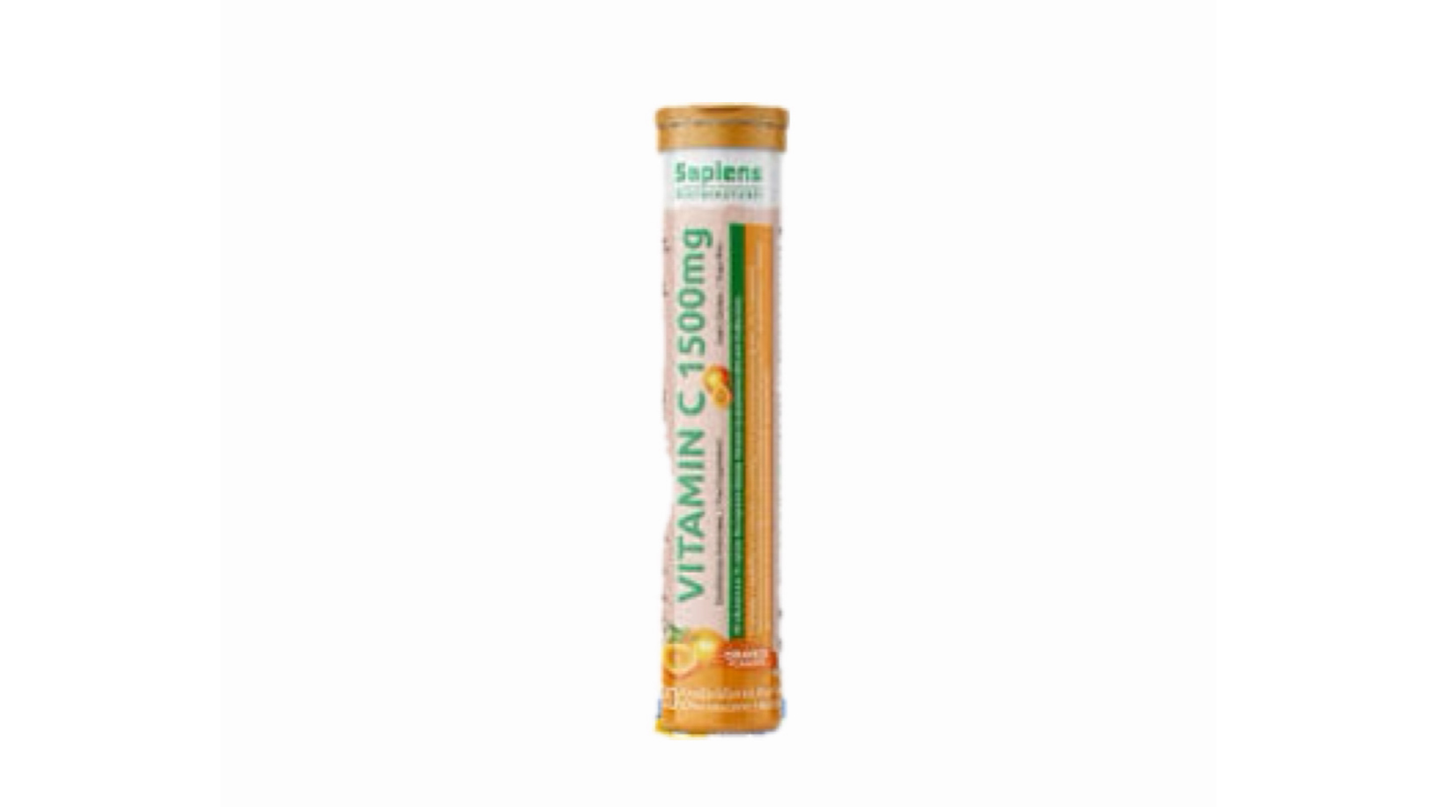 Sapiens Vitamin C 1500mg 20 Effervescent Tabs Orange Flavor