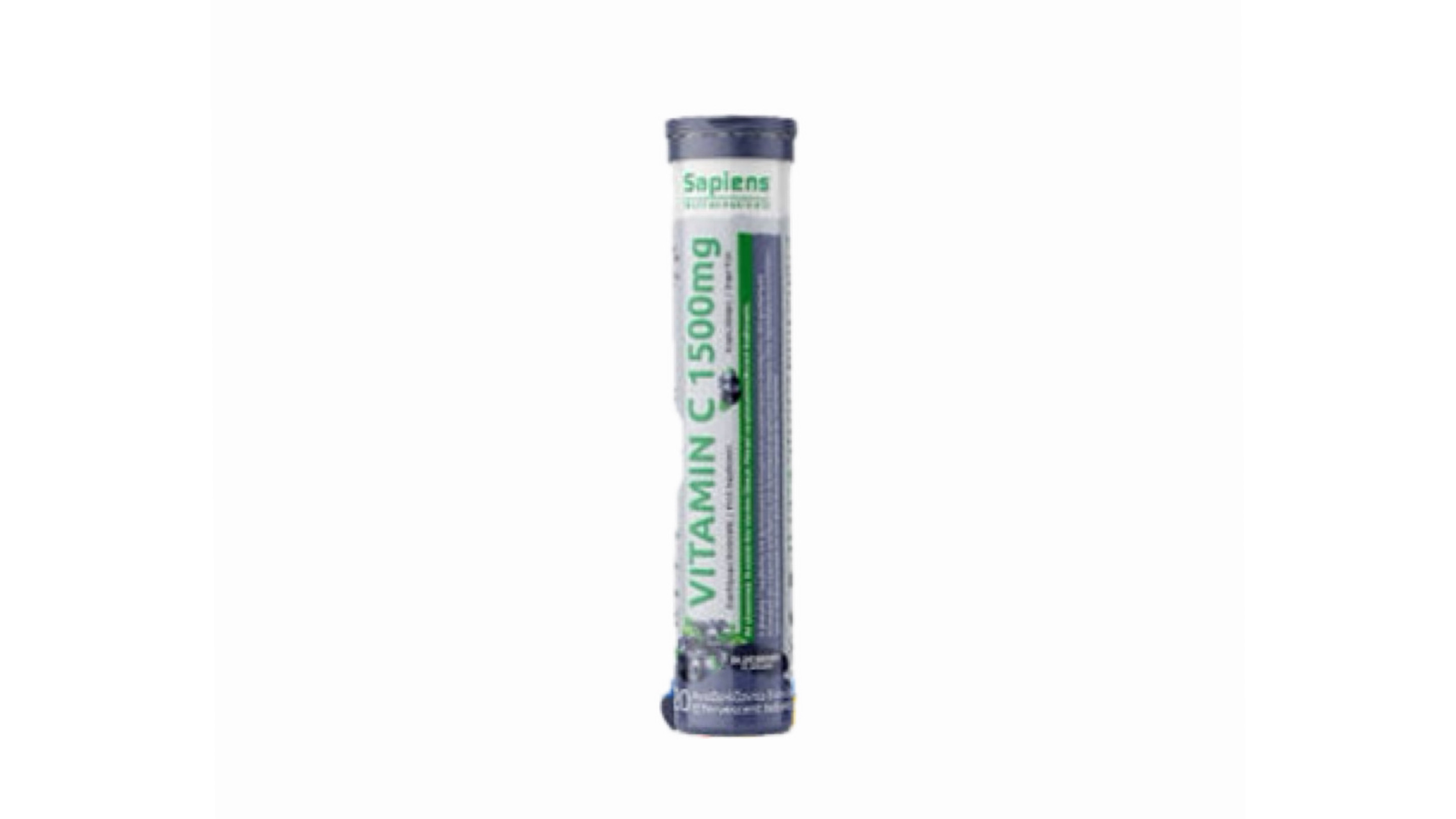 Sapiens Vitamin C 1500mg 20 Effervescent Tabs Blueberry Flavor