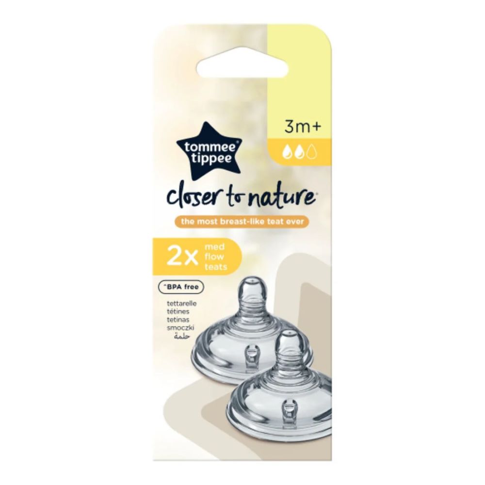 Tommee Tippee Natural Start Baby Bottle Teats, Medium Flow, 3m+