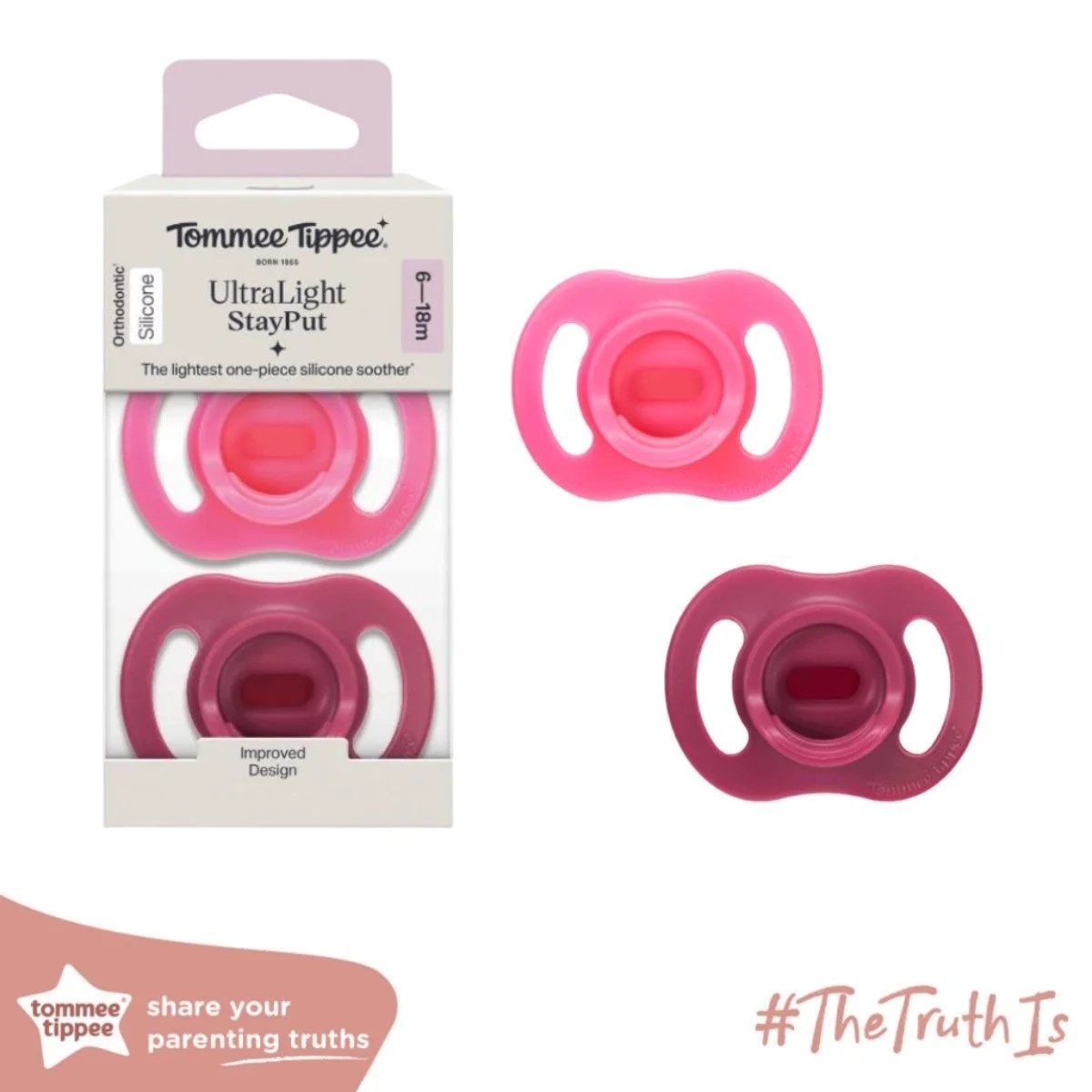 Tommee Tippee Ultra Light Σετ Πιπίλες Σιλικόνης 6-18m σε Διάφορα Χρώματα, 2τμχ