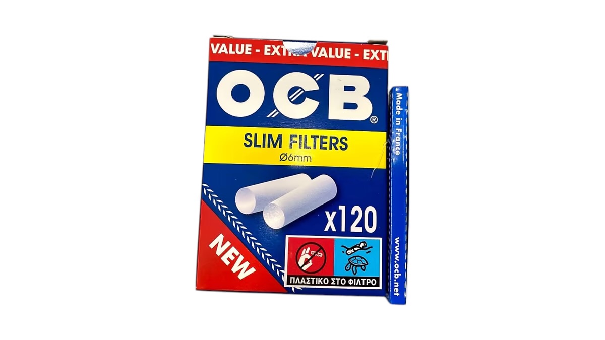 OCB Slim 6MM Filters 120p & OCB Smoking Paper Blue