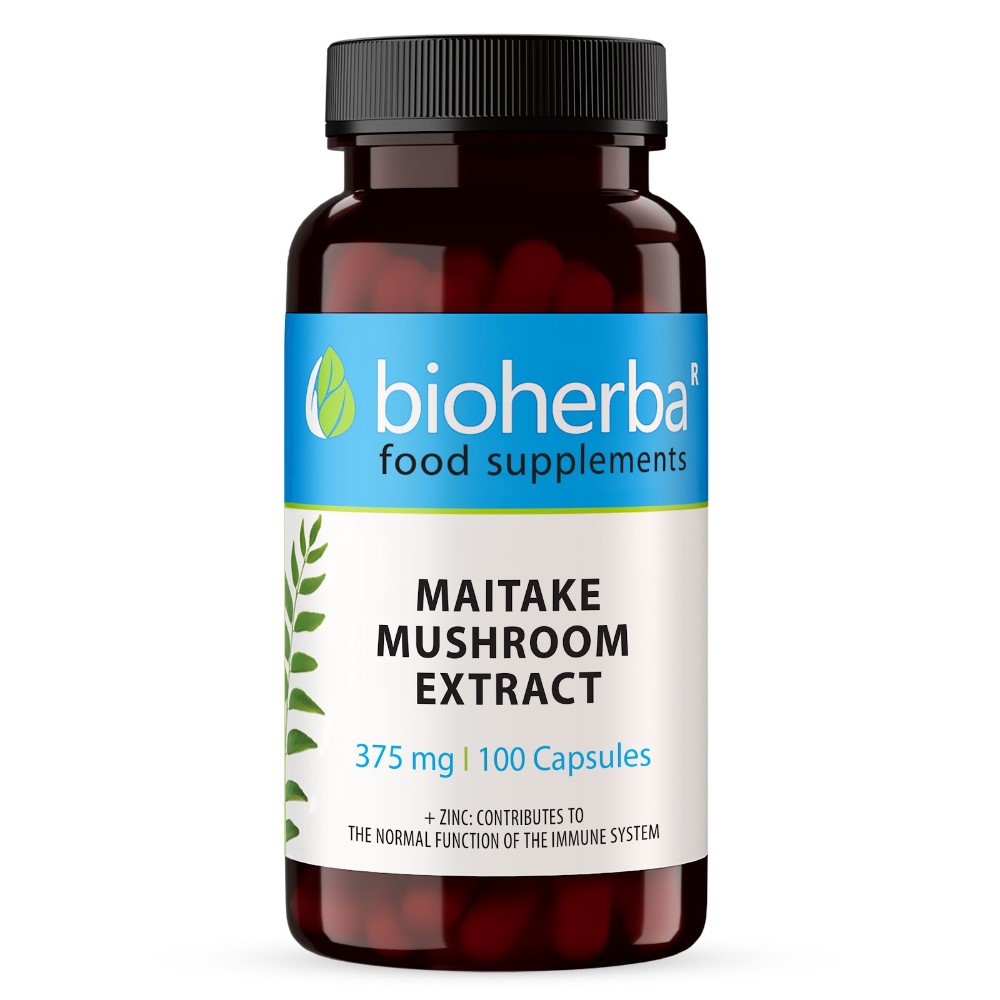 Maitake Mushroom Extract, 375 mg, 100 Capsules, Bioherba