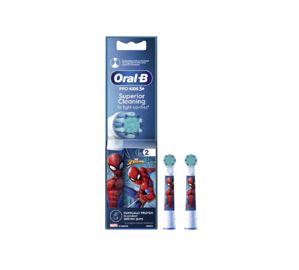 Oral B Pro Kids Spiderman, Brush Heads, 2 x 3years+