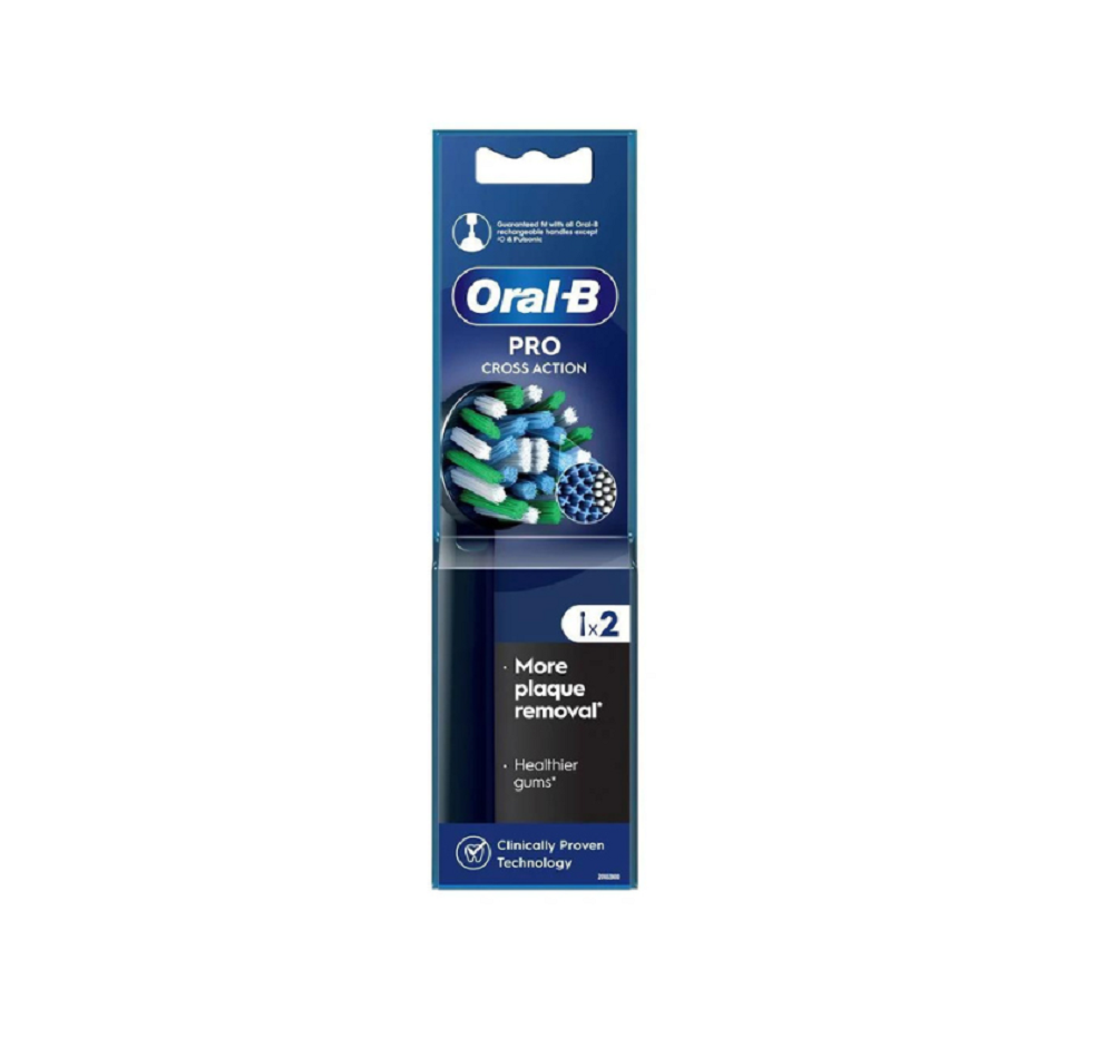 Oral-B Cross Action Black Edition Replacement Heads for Electric Toothbrush 2pcs